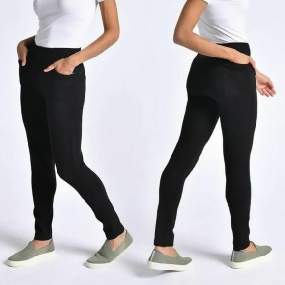 Betabrand Pants - Betabrand Power Down black yoga dress leggings with pockets W1591-BK size large